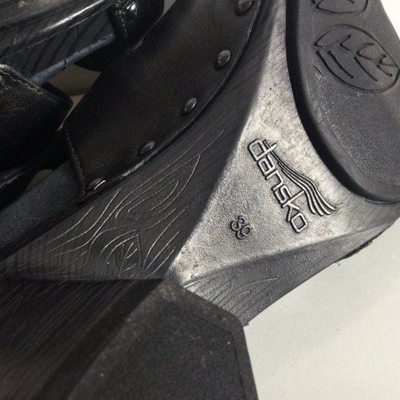 Dansko Nigella Sandals Comfort Strappy Size 9 Black heels Leather - Picture 12 of 16